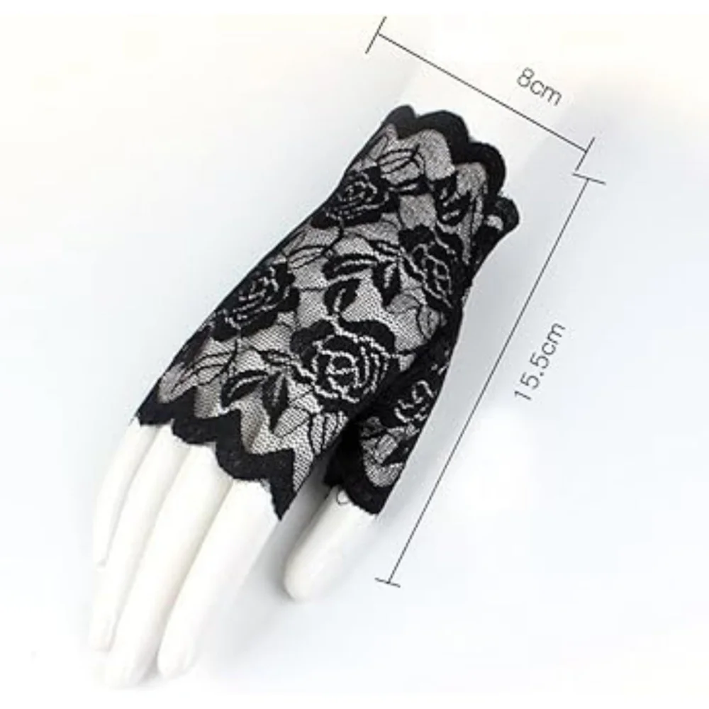Laced Fingerless Gloves In Dark Red